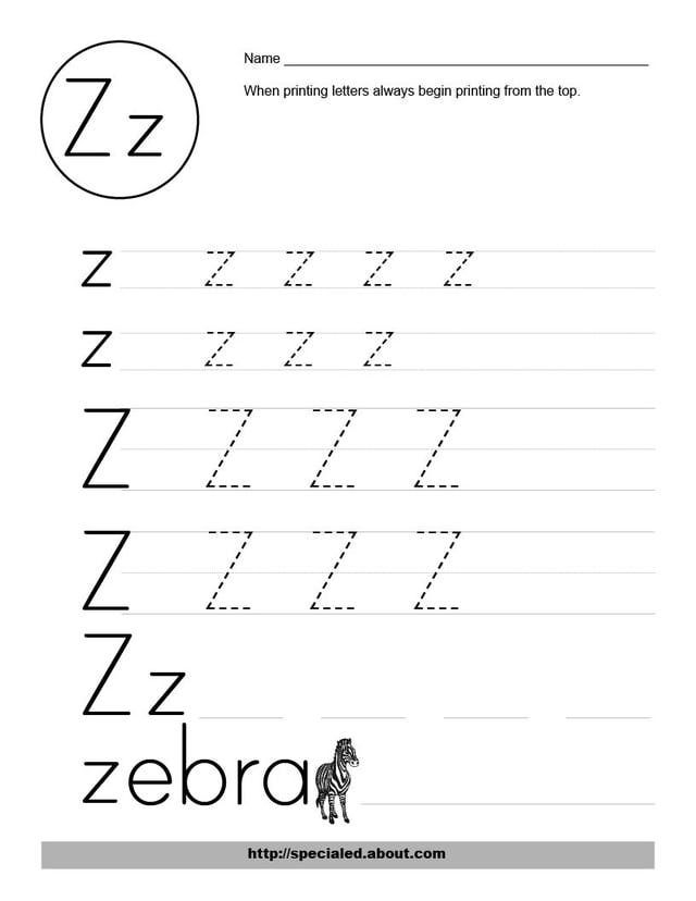 30 Letter Z Kindergarten Worksheets