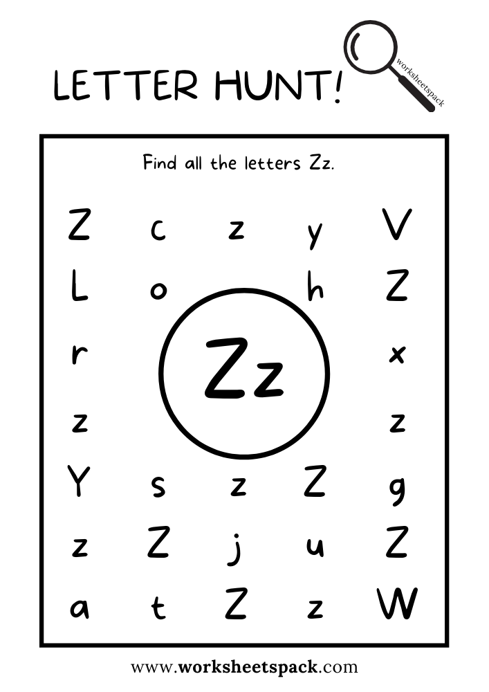 30 Letter Z Kindergarten Worksheets