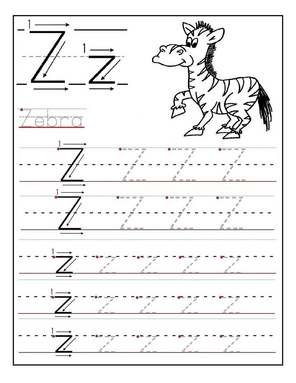 30 Letter Z Kindergarten Worksheets