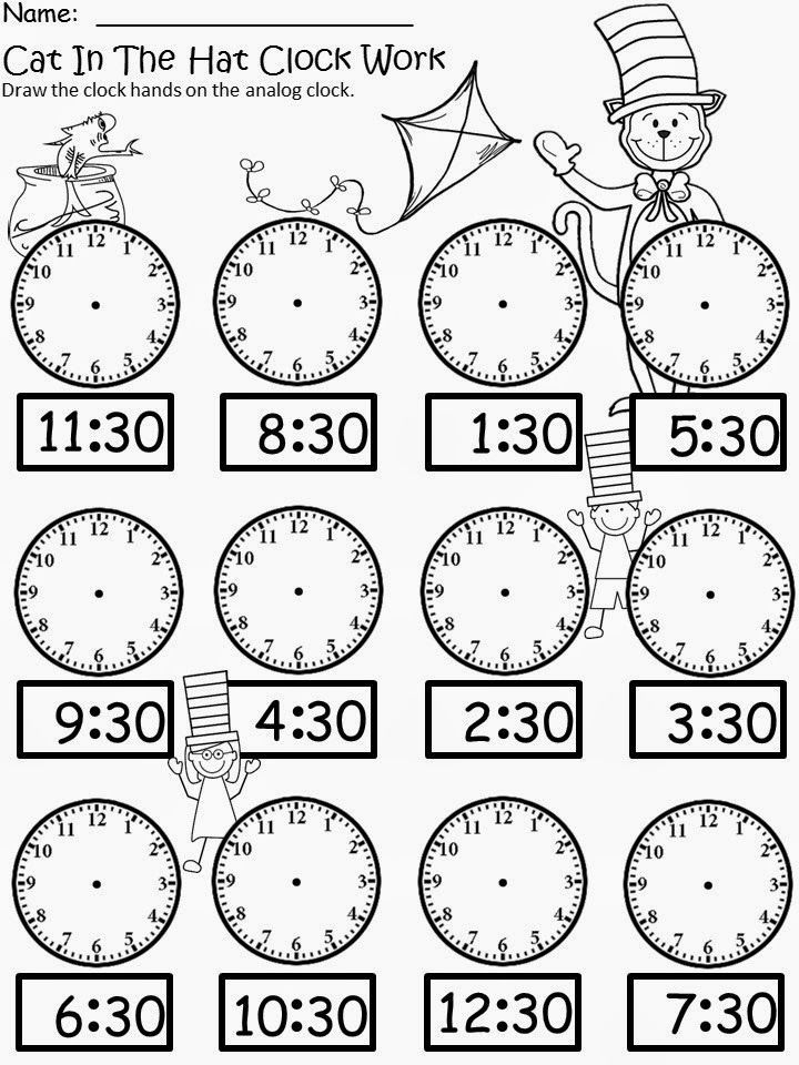 30 Math Time Worksheets For Kindergarten