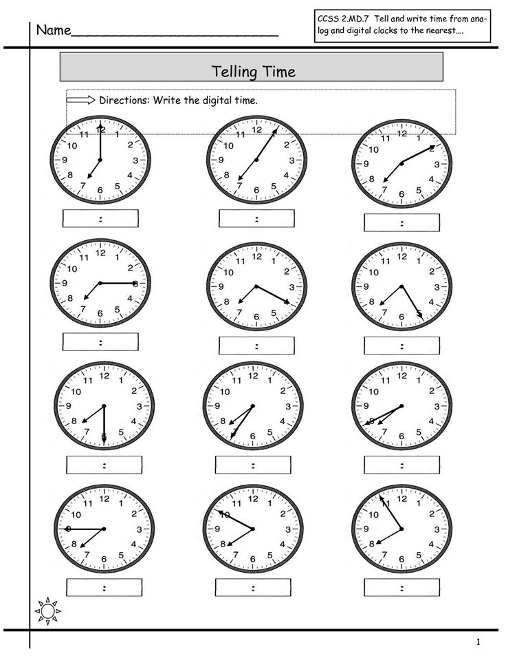 30 Math Time Worksheets For Kindergarten