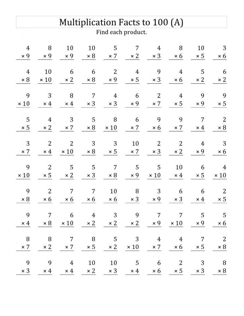 30 Multiplication Worksheets 3Rd Grade Free