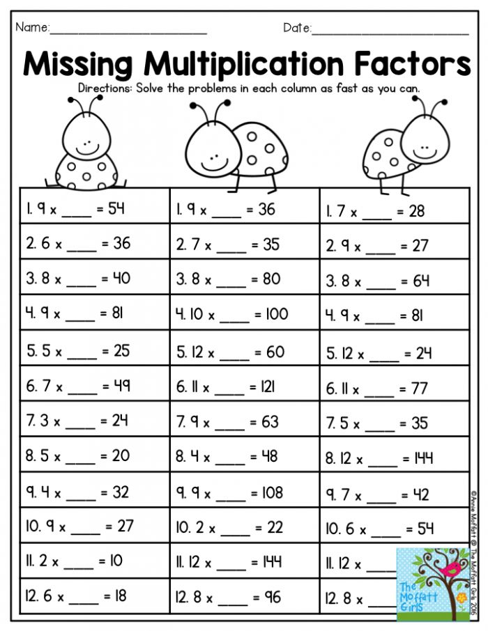 30 Multiplication Worksheets 3Rd Grade Free