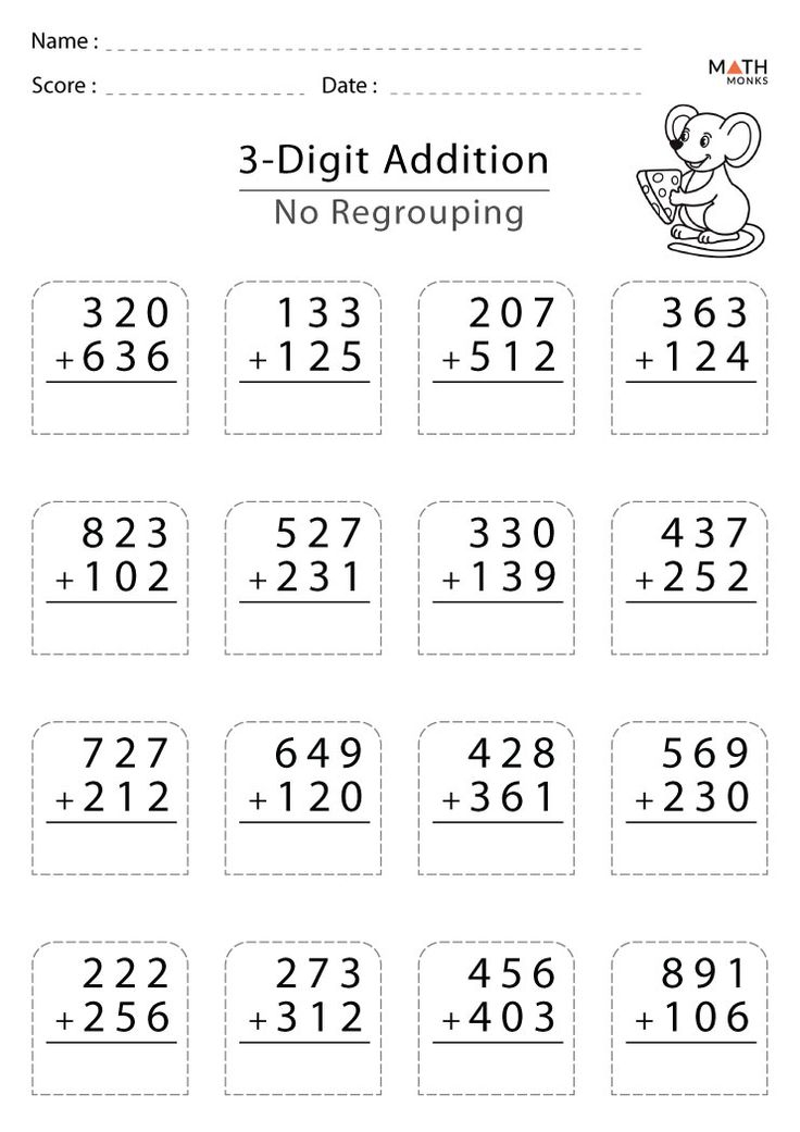 35 Addition Worksheets 3 Lines