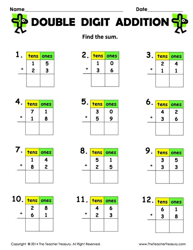 35 Addition Worksheets 3 Lines