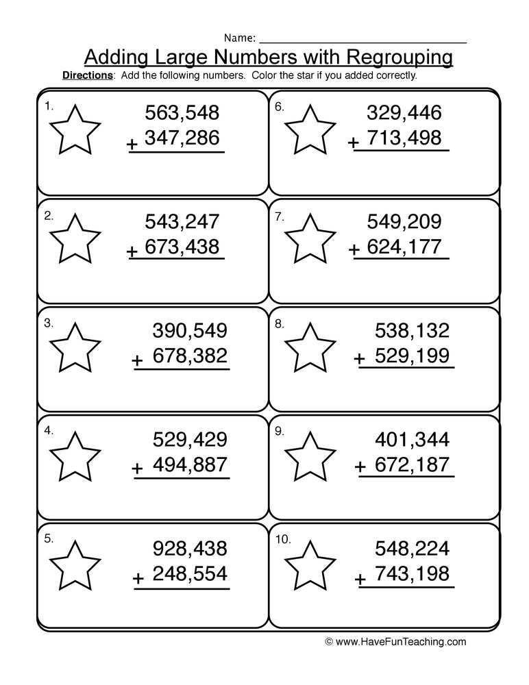 35 Addition Worksheets With Regrouping