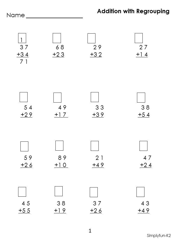 35 Addition Worksheets With Regrouping