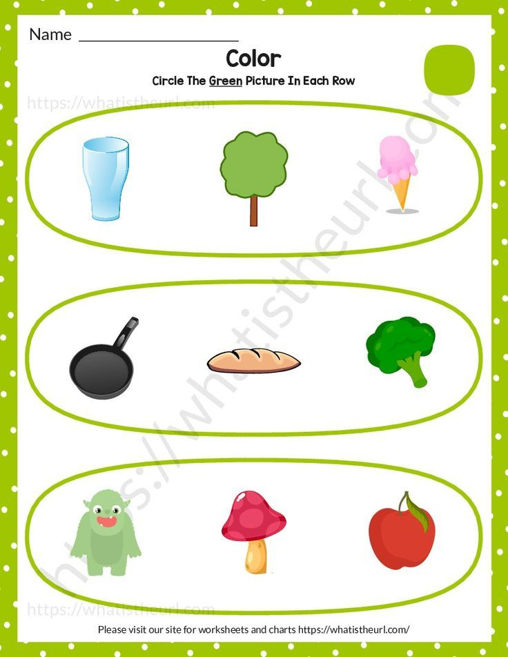 35 Color Green Worksheets For Kindergarten