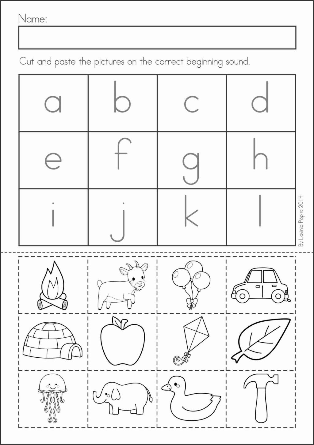 35 Cut And Paste Worksheets Alphabet