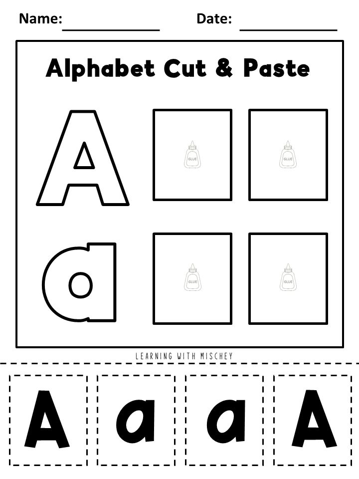 35 Cut And Paste Worksheets Alphabet