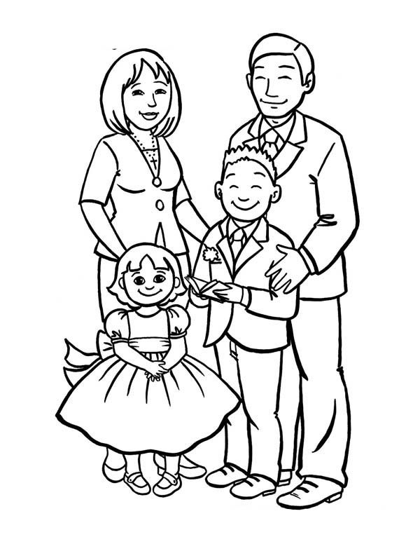 35 Family Coloring Worksheets For Kindergarten