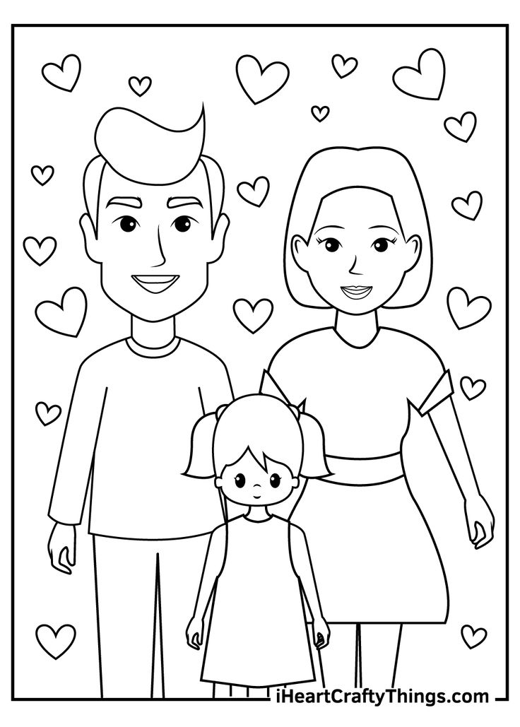 35 Family Coloring Worksheets For Kindergarten