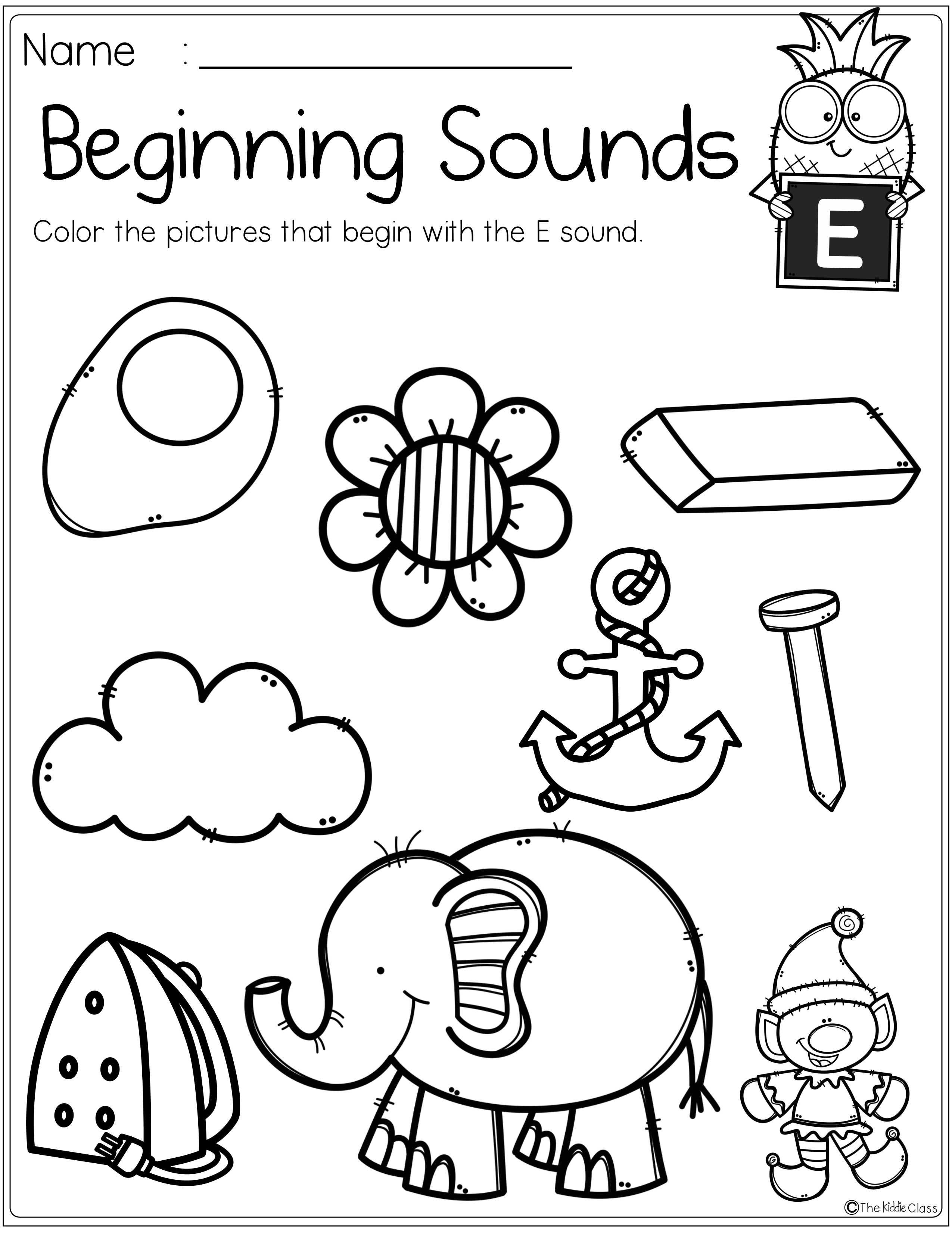 35 Kindergarten English Worksheets Beginning Sounds