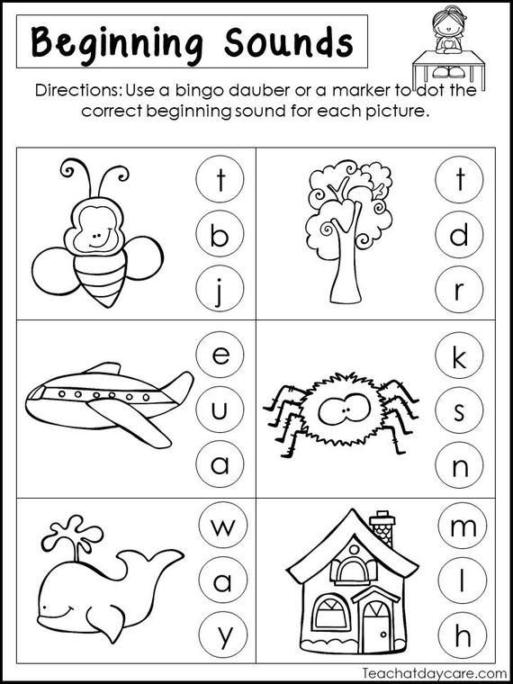 35 Kindergarten English Worksheets Beginning Sounds