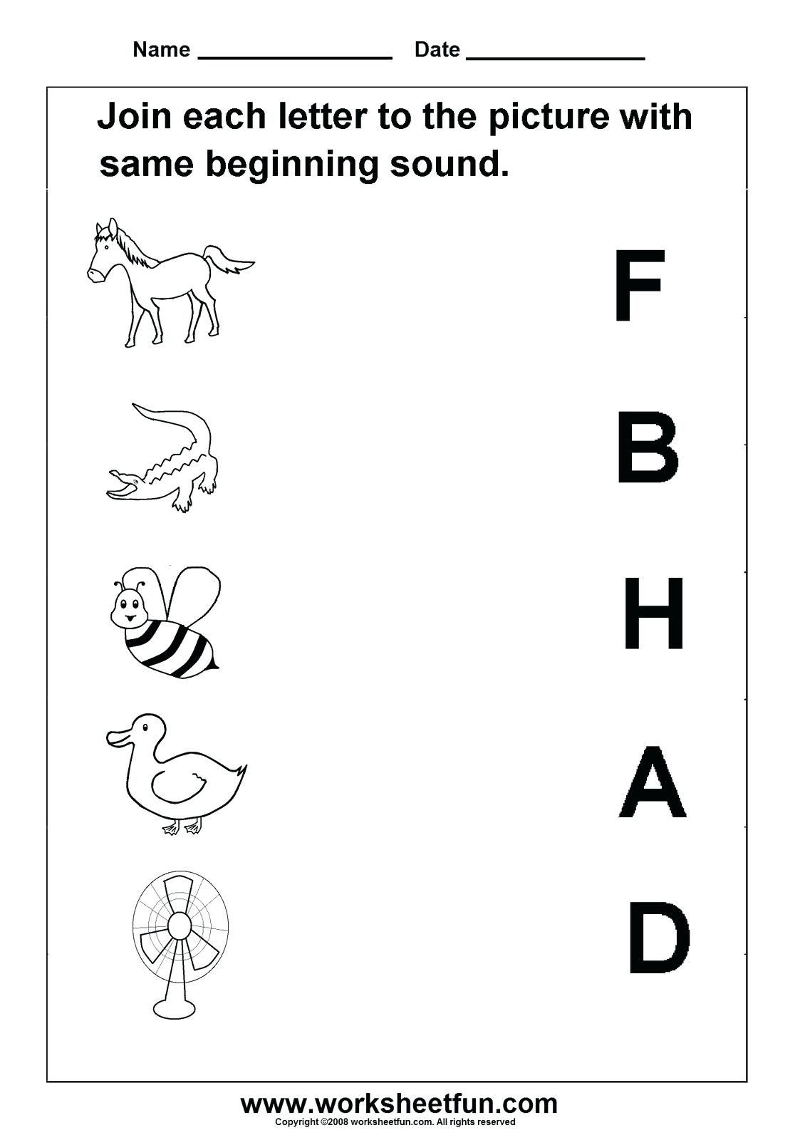 35 Kindergarten English Worksheets Beginning Sounds