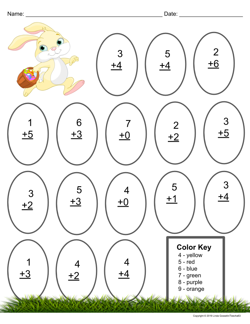 35 Kindergarten Math Easter Worksheets