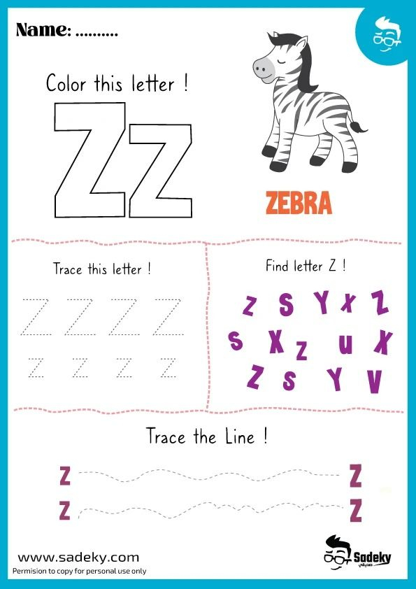 35 Letter Z Kindergarten Worksheets