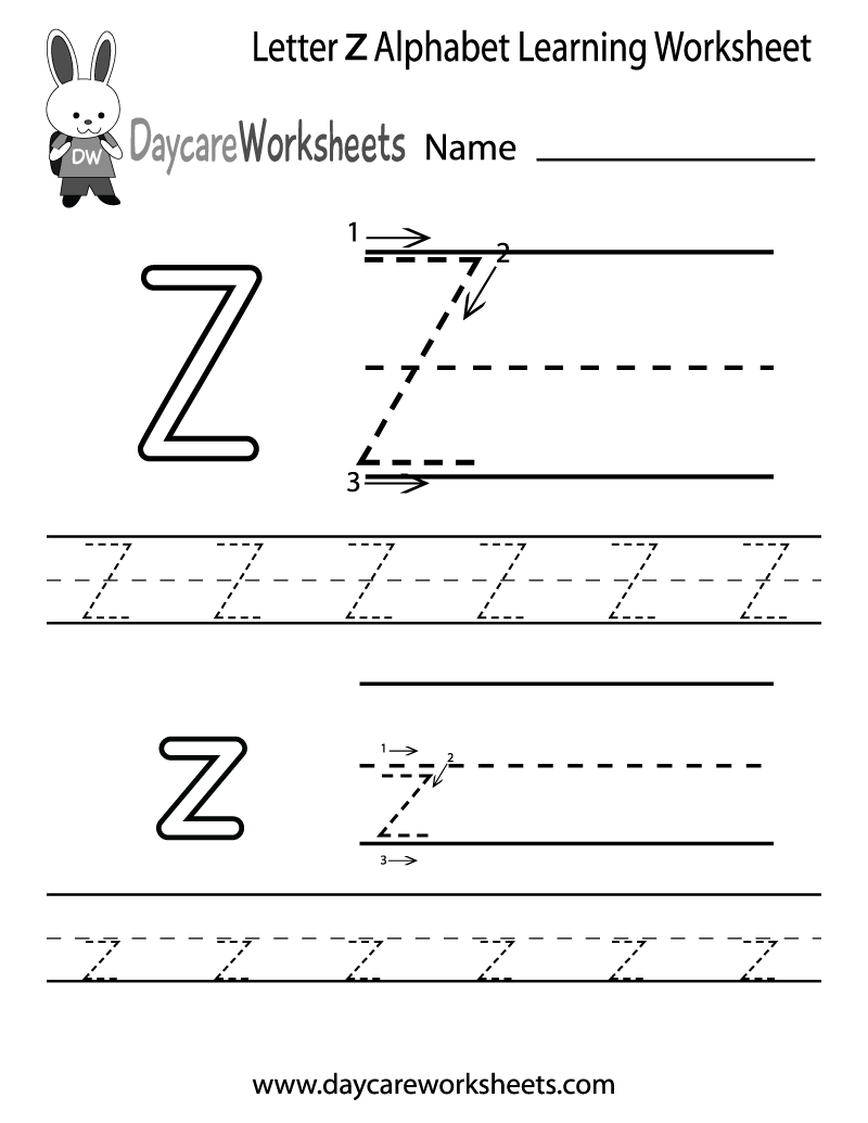 35 Letter Z Kindergarten Worksheets