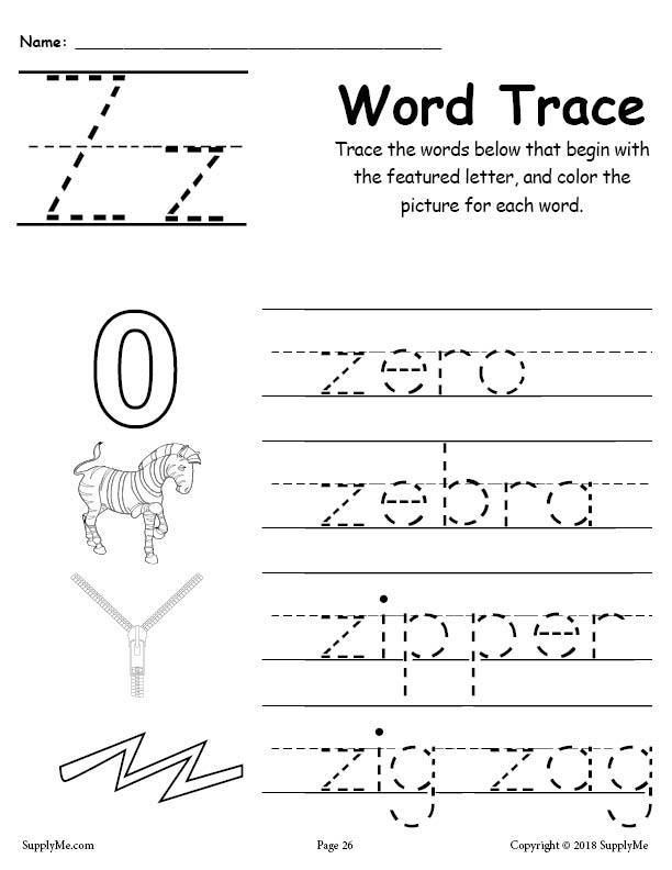 35 Letter Z Kindergarten Worksheets