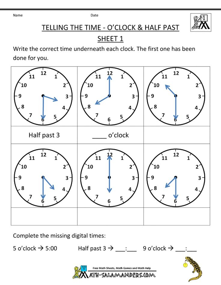 35 Math Time Worksheets For Kindergarten