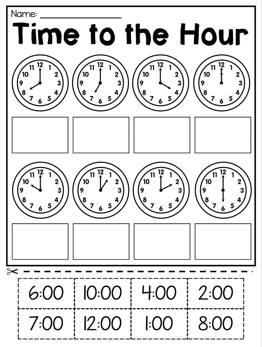 35 Math Time Worksheets For Kindergarten