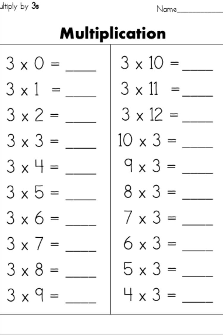 35 Multiplication Worksheets 3Rd Grade Free